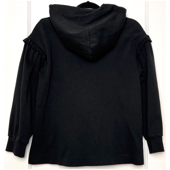 SIMONE ROCHA H&M Logo Embroidered Ruffle Shoulder Puff Sleeve Oversize Hoodie XS - Picture 8 of 13